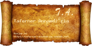Taferner Annamária névjegykártya